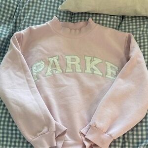 Parke Soft Pink Crew Sweatshirt with Applique